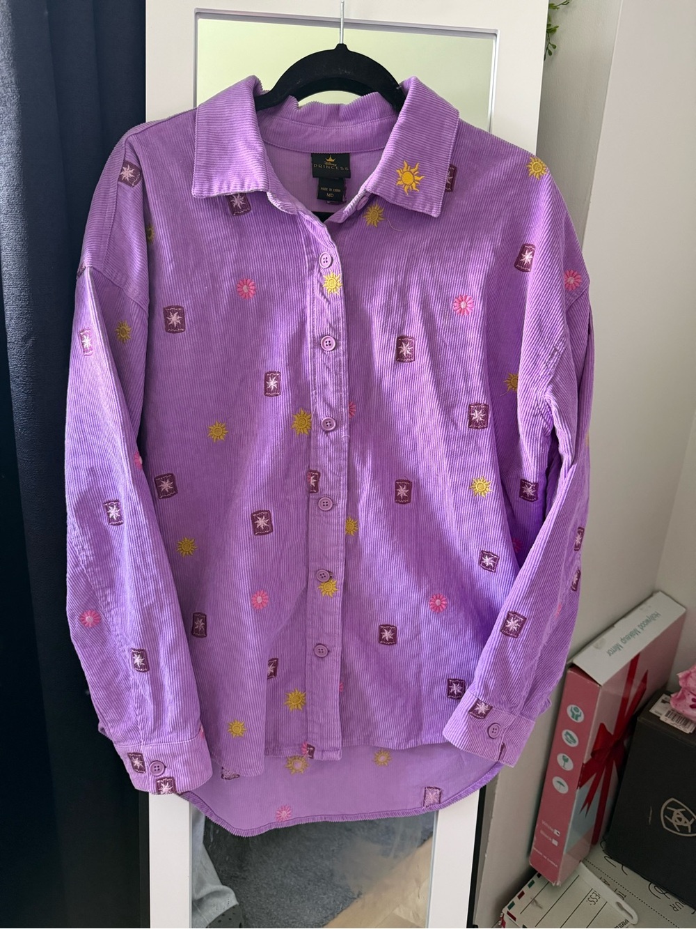 Disney Tangled Lanterns Corduroy Button-Up Top Shacket - BoxLunch Exclusive